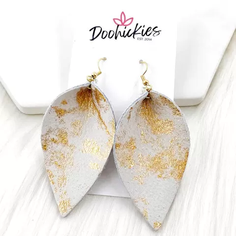 2.5 Gold Splash Petal Earrings