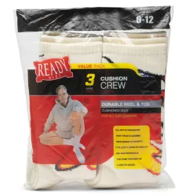 3 Pack Crew Socks - Fire/White