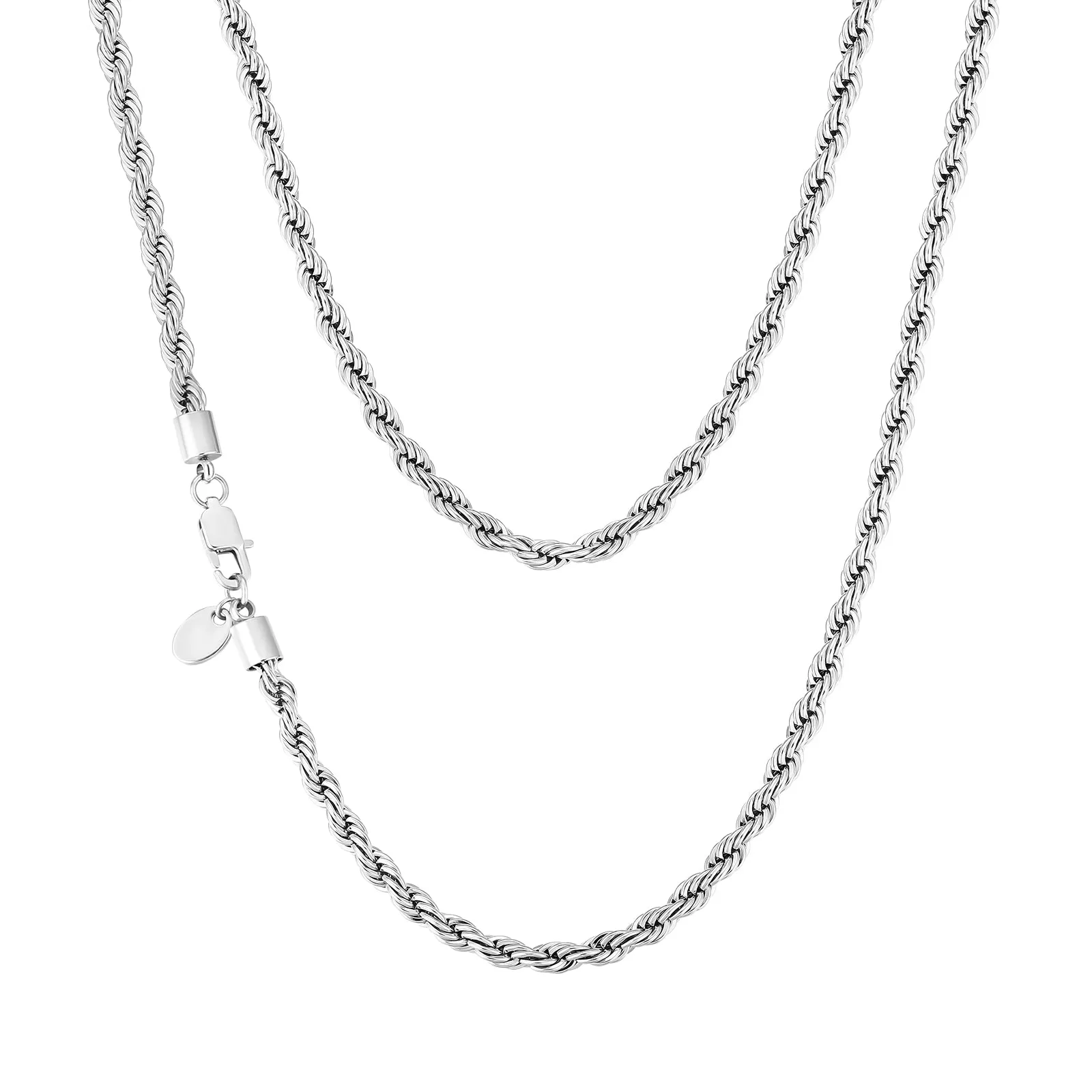 3mm/4mm/6mm Mens Rope Chain in 18K Gold/White Gold