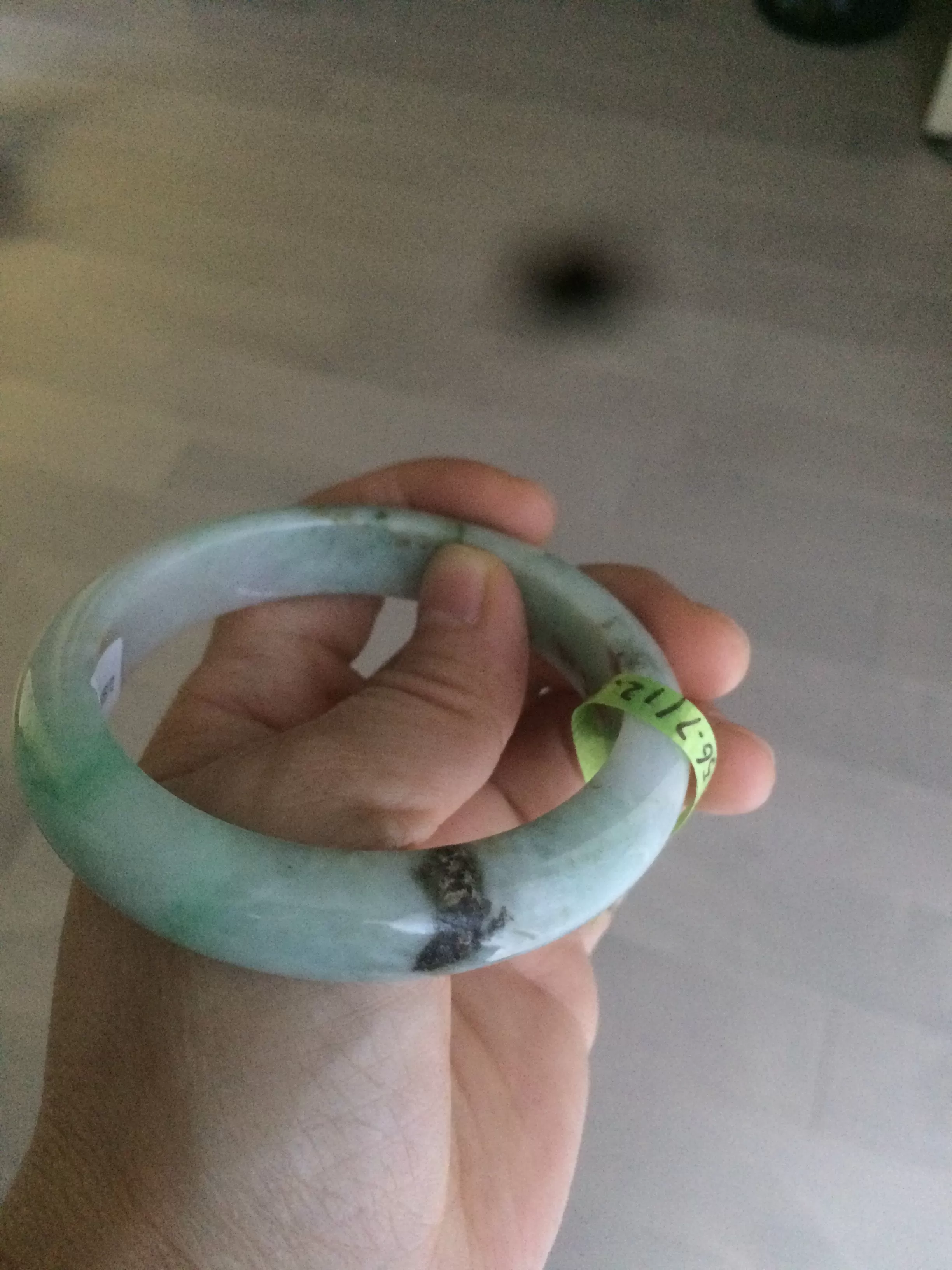 54-60mm certified Type A 100% Natural sunny green/white/black Jadeite Jade bangle group (Clearance item) M32