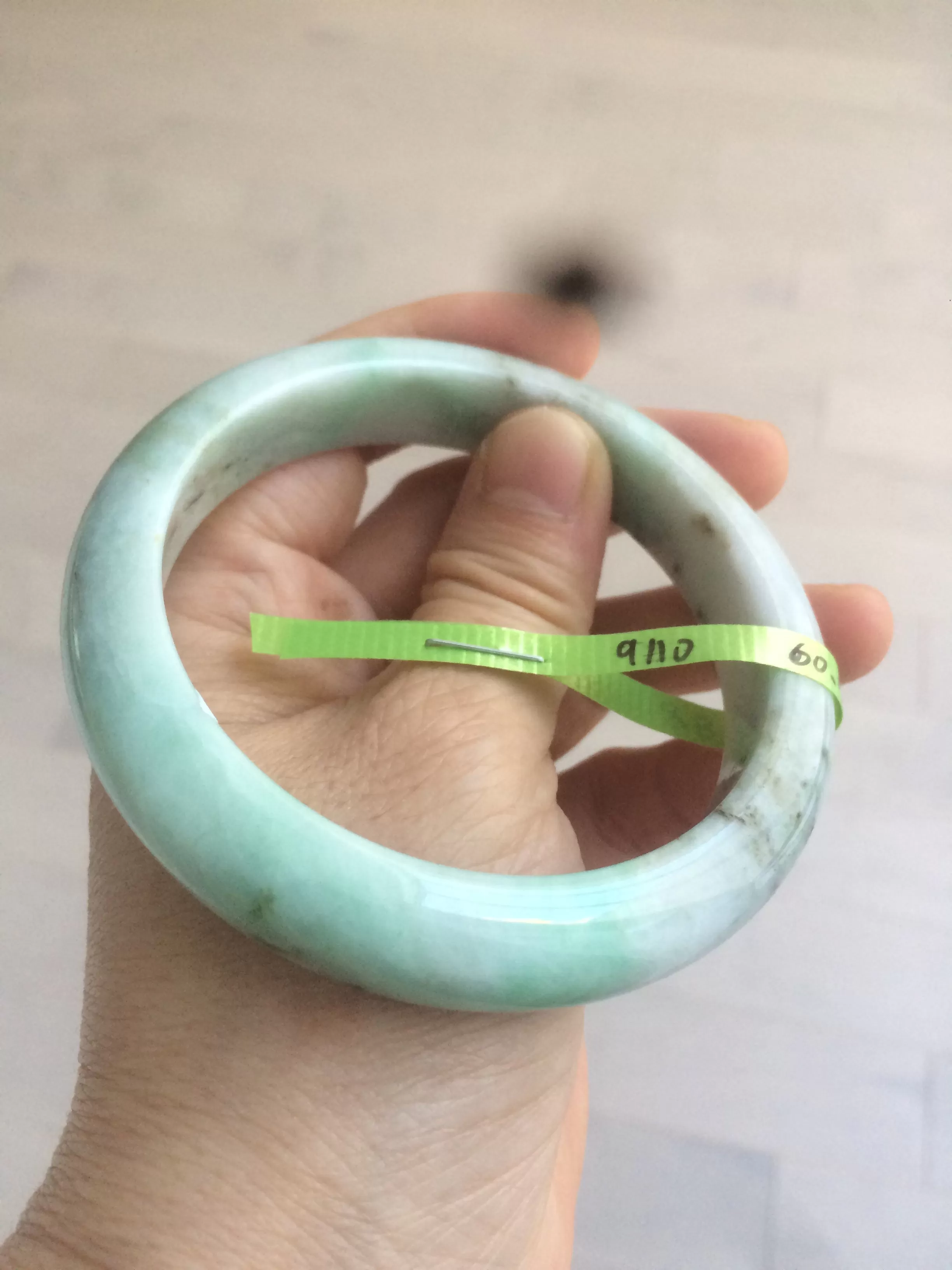 54-60mm certified Type A 100% Natural sunny green/white/black Jadeite Jade bangle group (Clearance item) M32