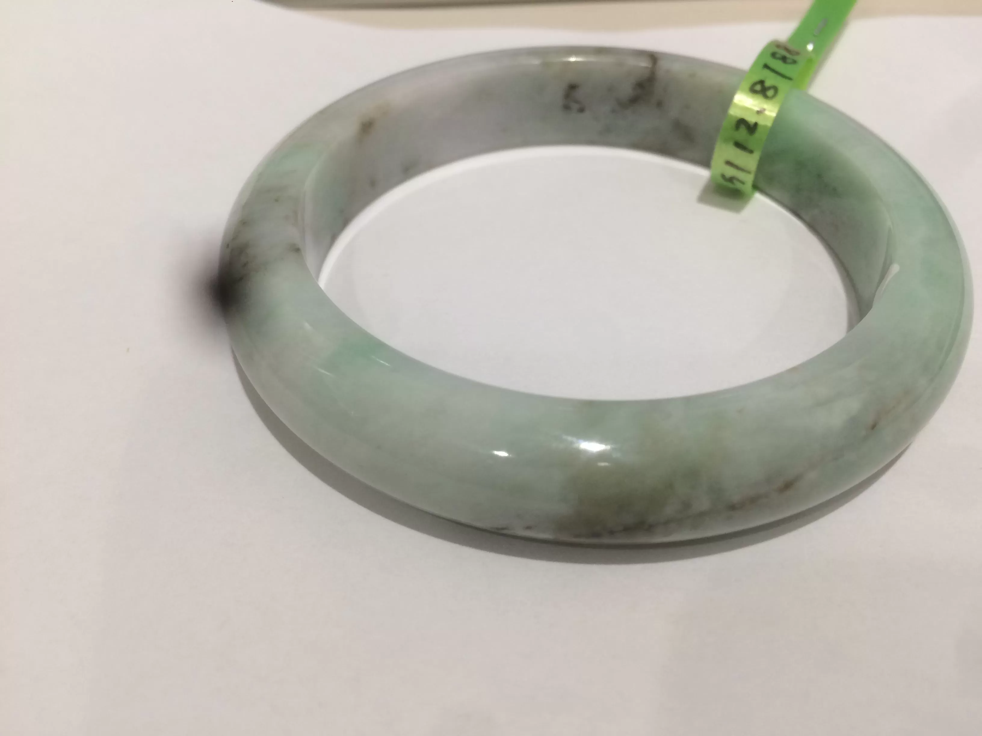 54-60mm certified Type A 100% Natural sunny green/white/black Jadeite Jade bangle group (Clearance item) M32