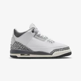 AIR JORDAN 3 RETRO (GS) 'WHITE/BLACK-IRON-LIGHT ASH GREY'