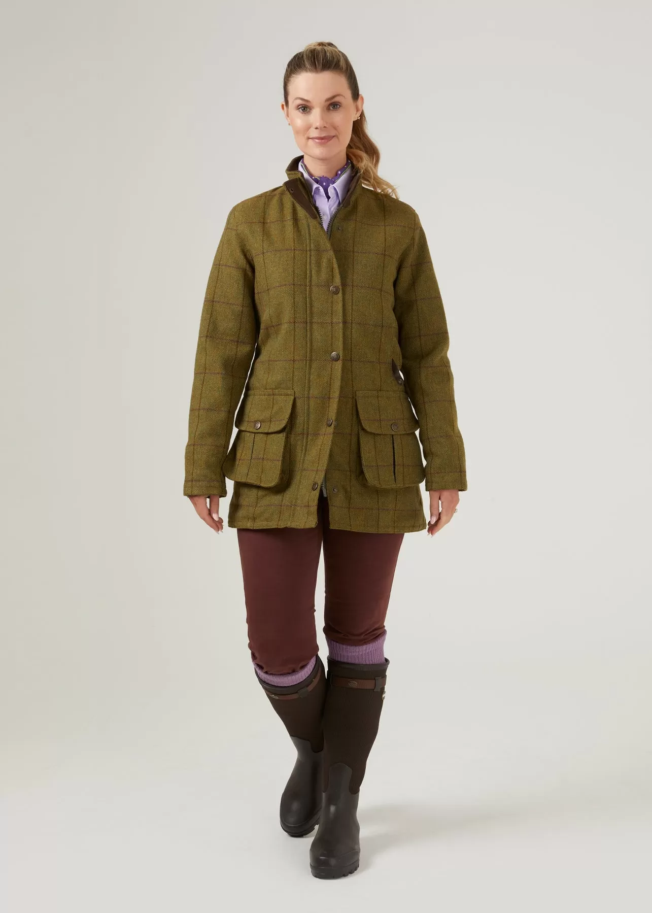 Alan Paine Women's Rutland Waterproof Tweed Coat