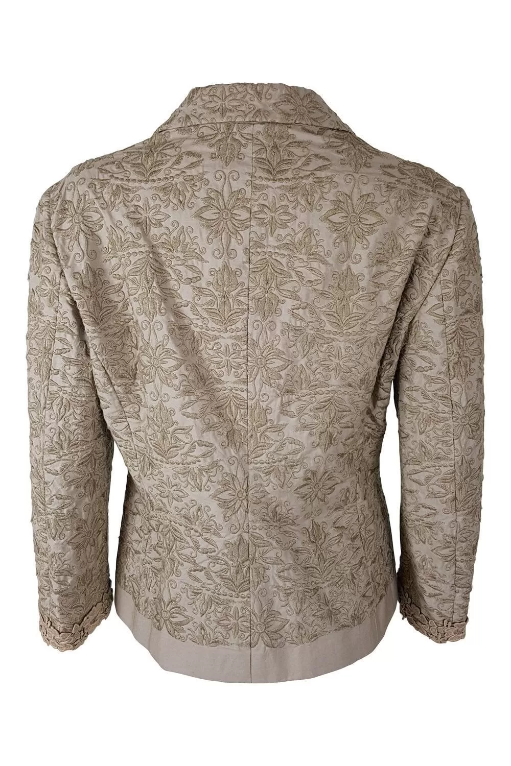 ALBERTA FERRETTI Embroidered Gold Jacket (UK 14)