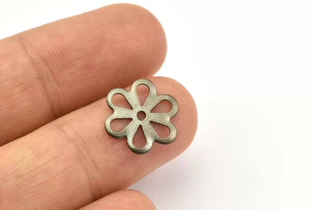 Antique Flower Bead, 100 Antique Brass Flower Bead Caps, Connector Charms Pendant Findings (12mm) Pen 121 K159