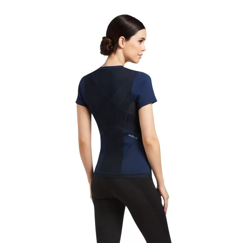 Ariat Ladies Ascent Crew Short Sleeved Baselayer Navy