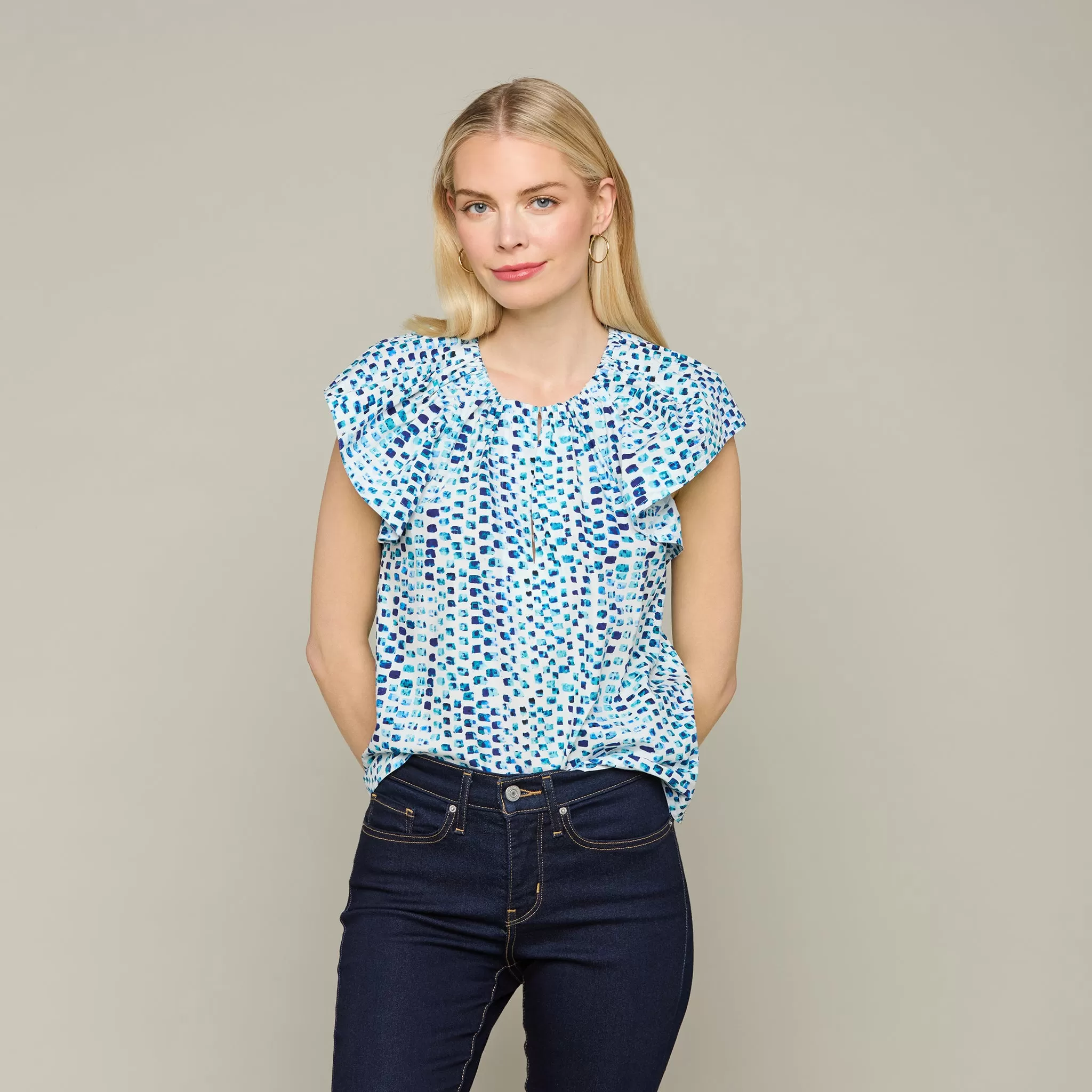 Austin Top :: Multi Blue