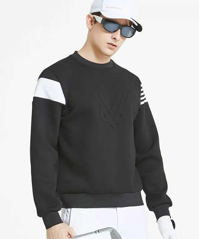 Back Knit Crossover Sweat - Black