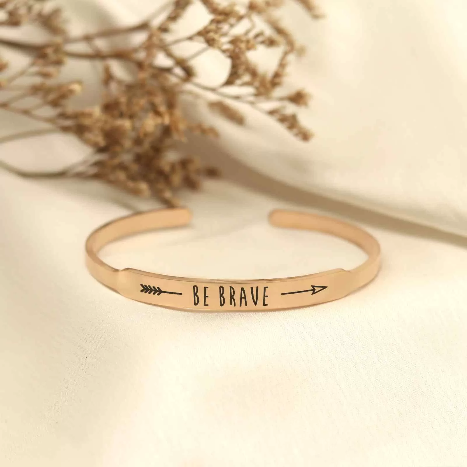 Be Brave Rose Gold Mantra Band