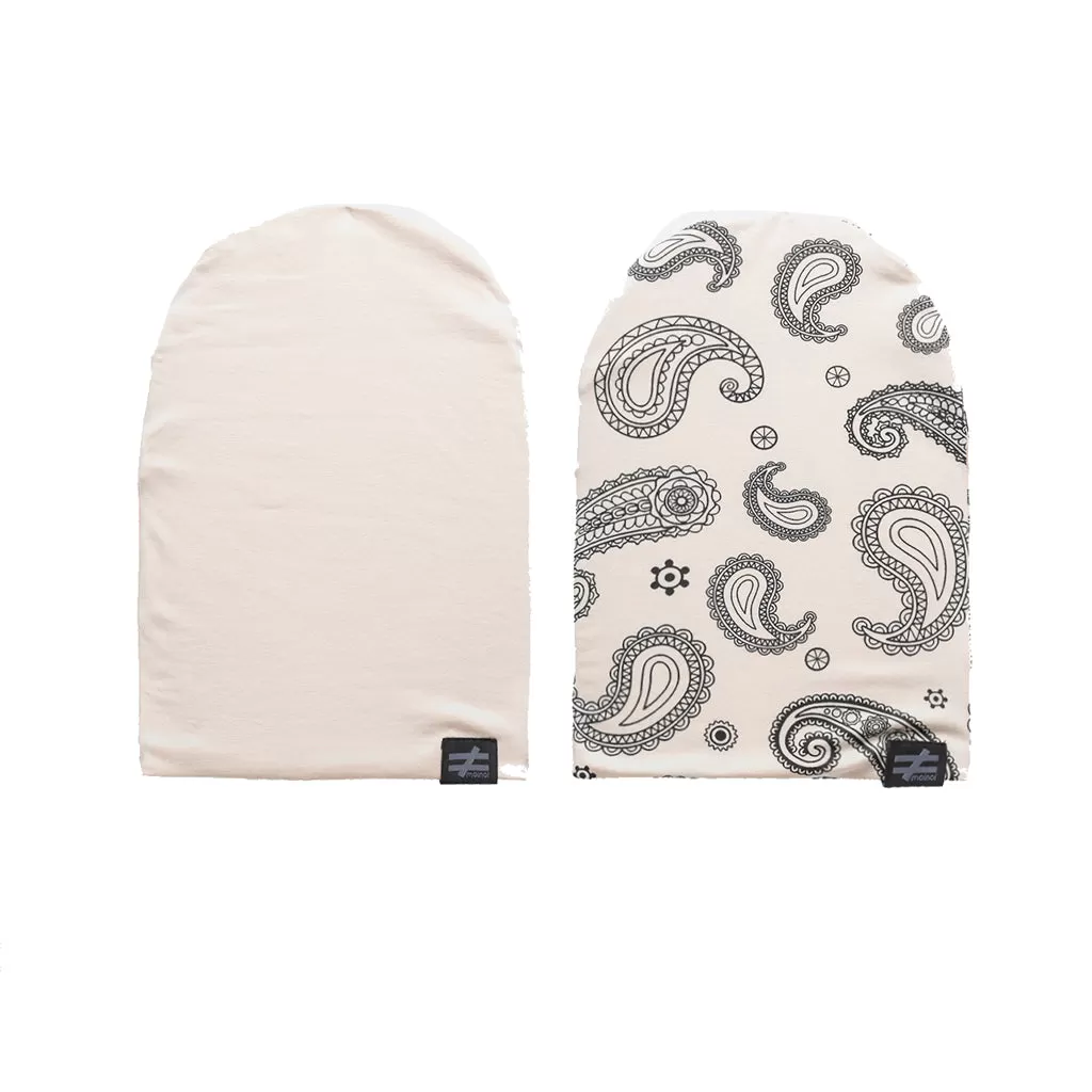 Beige Paisley Beanie Set