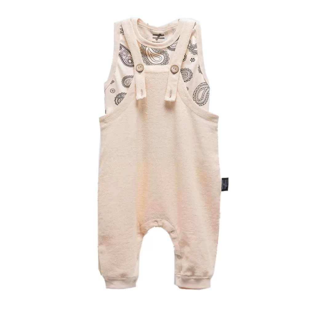 Beige Paisley Overall Set