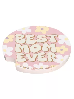 Best Mom Ever Simply Southern Ceramic Car Coasters Set a?? Trendy Designs for Stylish Travel