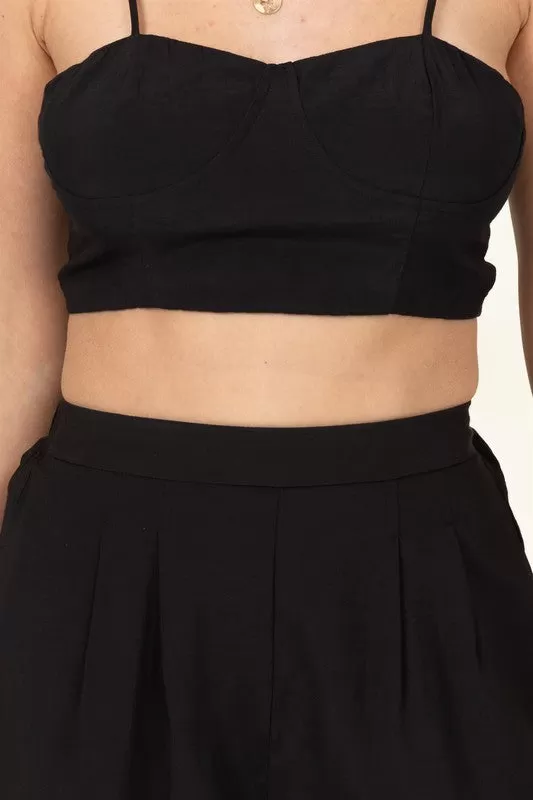 Black Bustier Crop Top