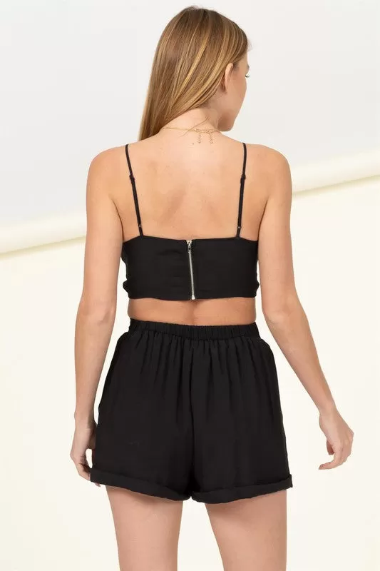 Black Bustier Crop Top