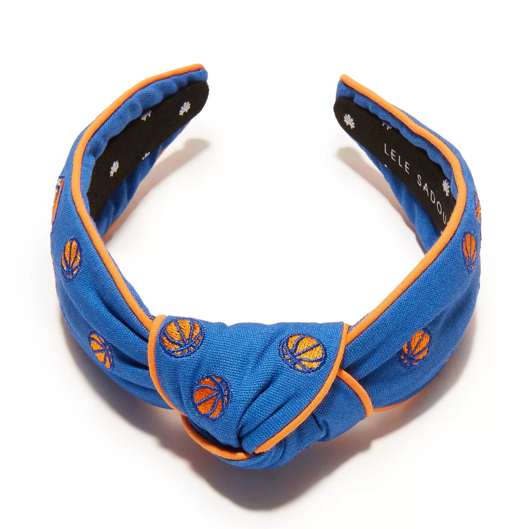 BLUE NEW YORK KNICKS EMBROIDERED KNOTTED HEADBAND