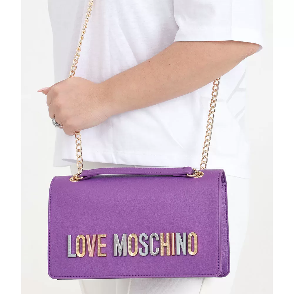 Borsa Donna a Spalla e a Tracolla LOVE MOSCHINO linea Bold Love Lettering Viola