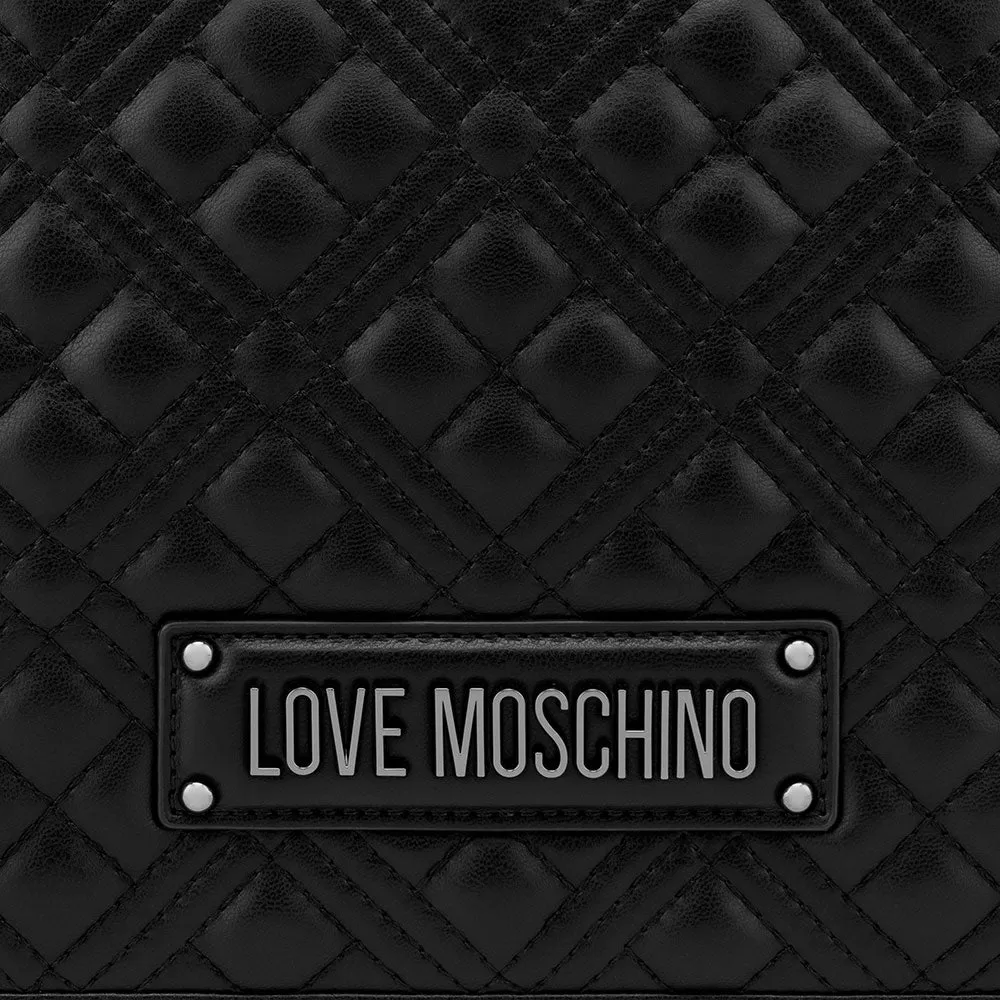 Borsa Donna a Spalla e Tracolla LOVE MOSCHINO linea Quilted colore Nero con Logo Canna di Fucile