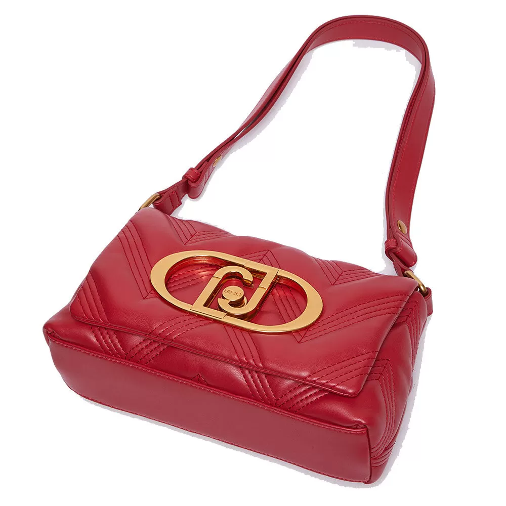 Borsa Donna a Spalla LIU JO Ecosostenibile Matelassè Rosso Fragola AF3413