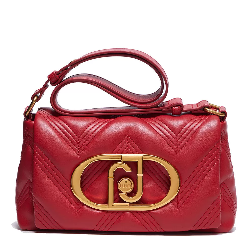 Borsa Donna a Spalla LIU JO Ecosostenibile Matelassè Rosso Fragola AF3413