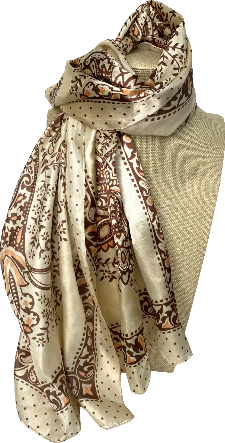 Brown Vineyard Paisley Scarf One Size