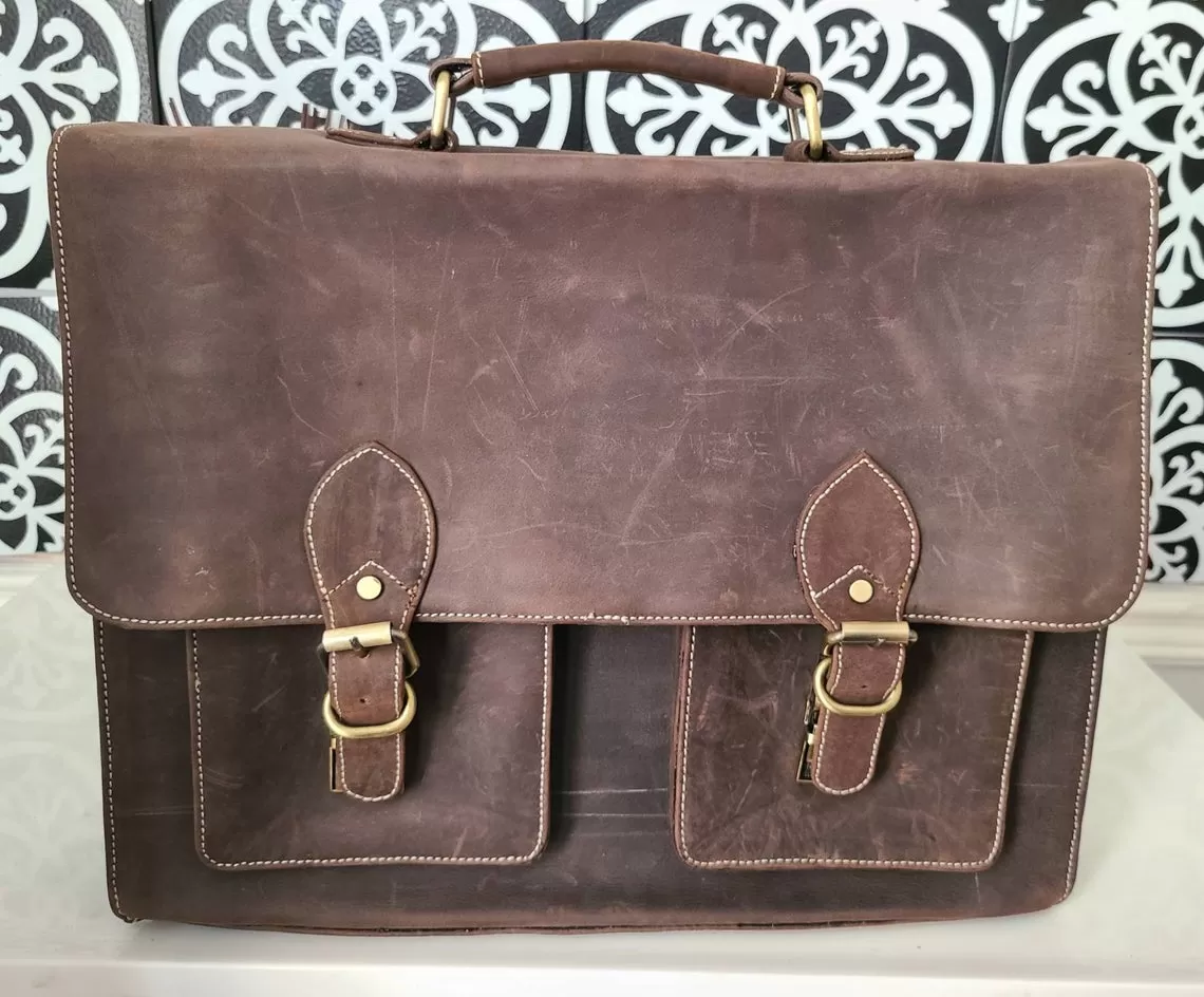 Buffalo Leather Office Messenger Bag