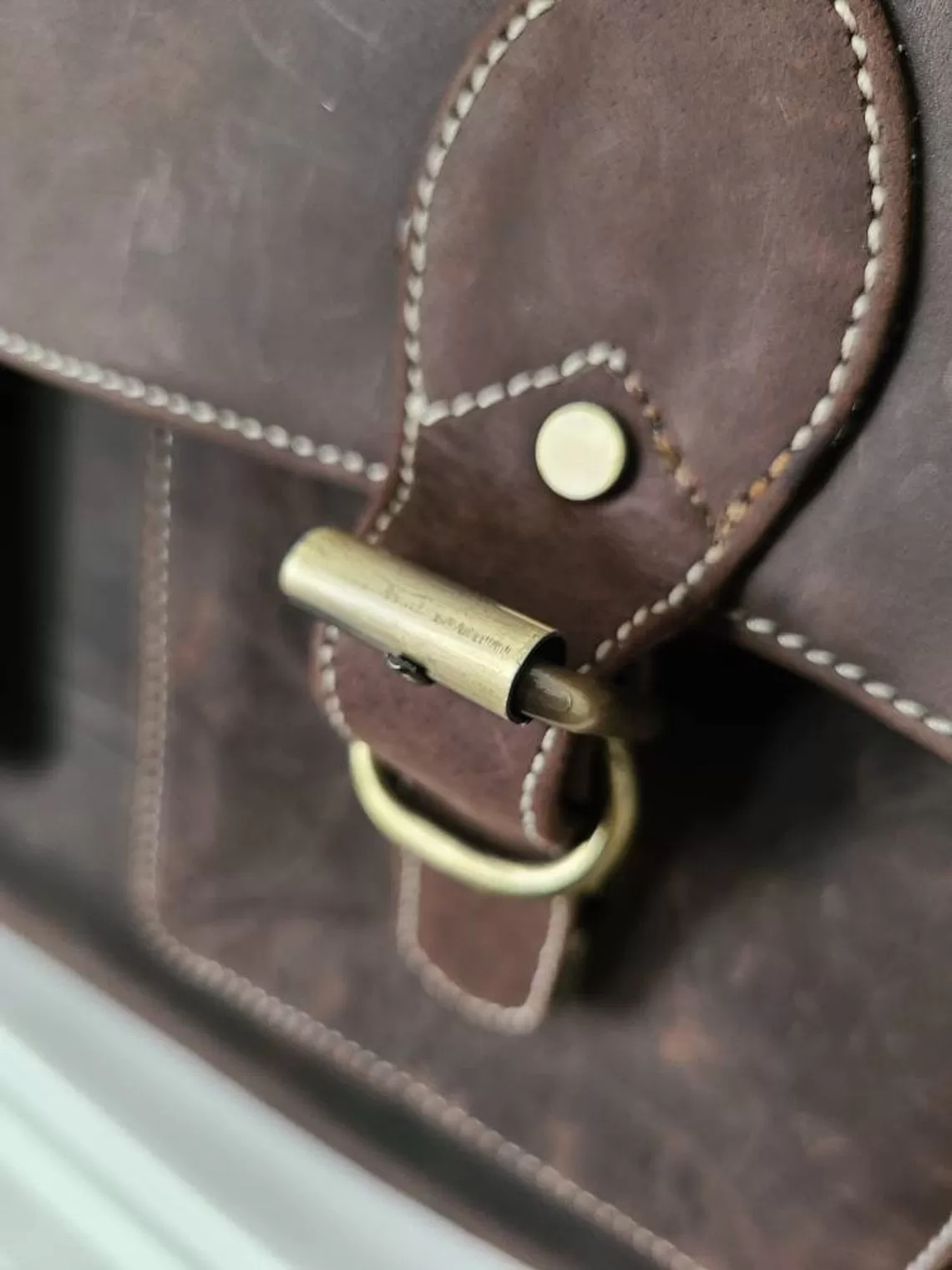 Buffalo Leather Office Messenger Bag