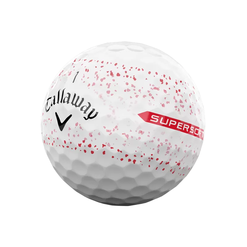 Callaway Supersoft Splatter 360 Red Golf Balls Sleeve