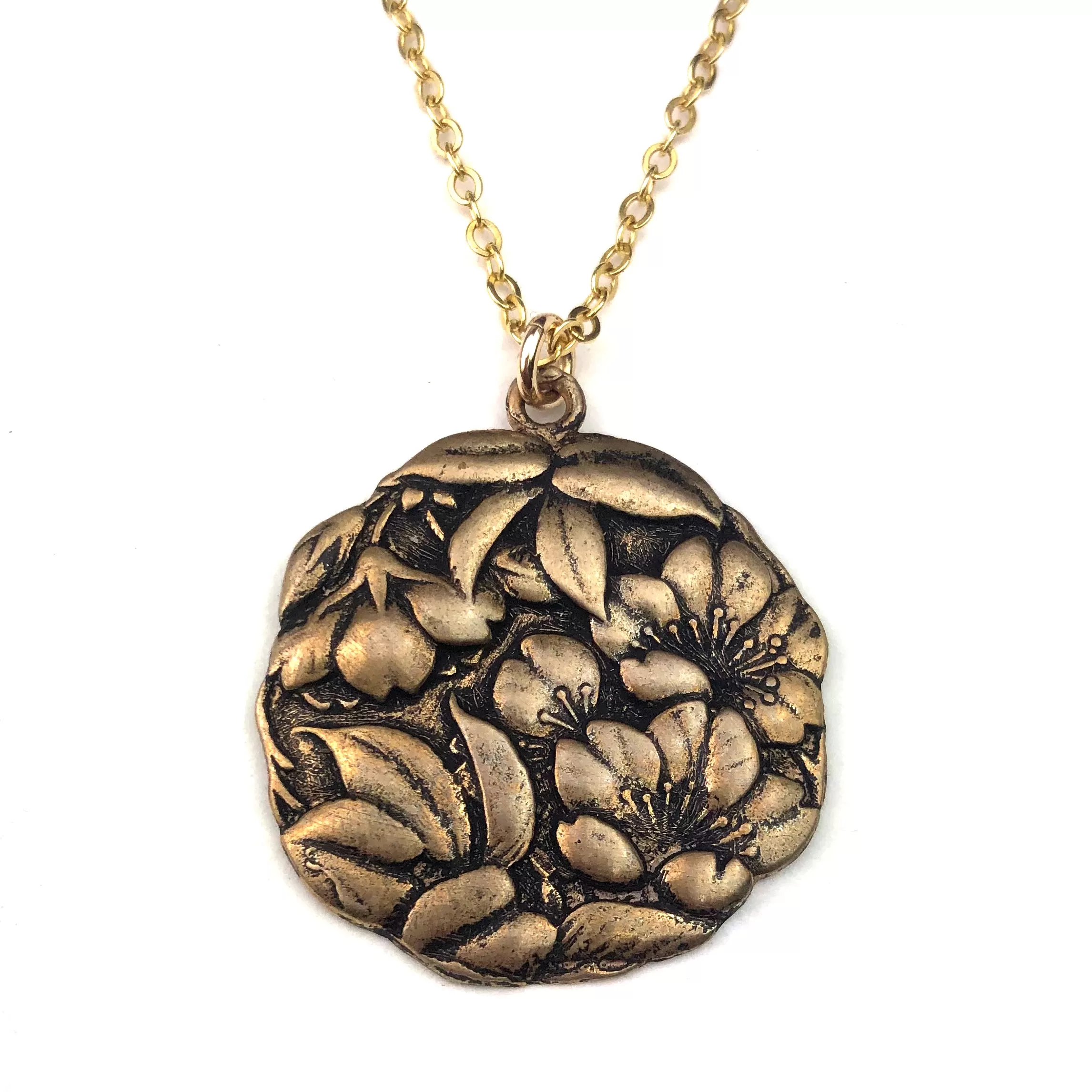 CAMELLIA Vintage Charm Necklace - Bronze