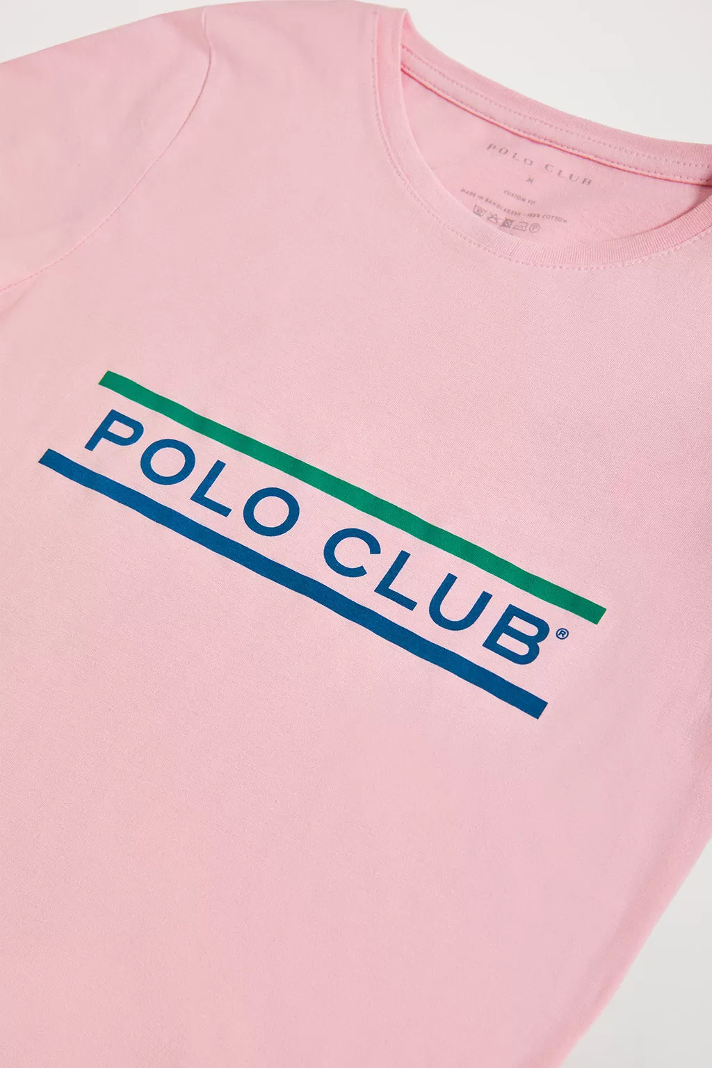 Camiseta rosa con print Neword Polo Club