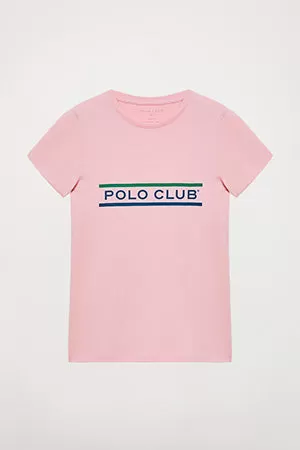 Camiseta rosa con print Neword Polo Club