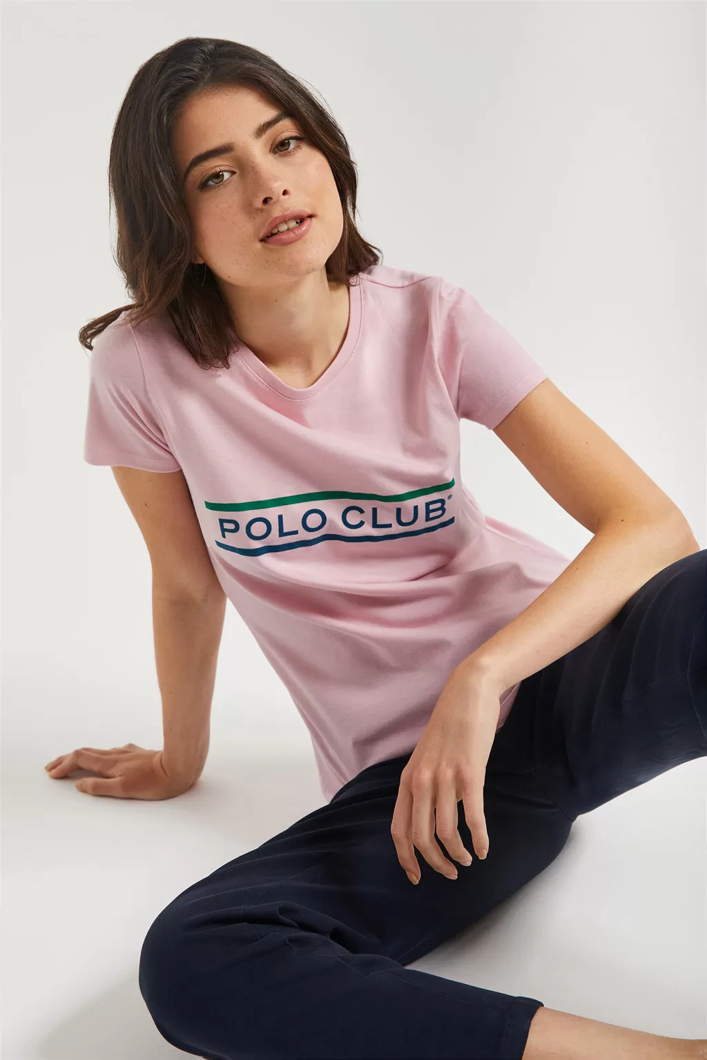 Camiseta rosa con print Neword Polo Club