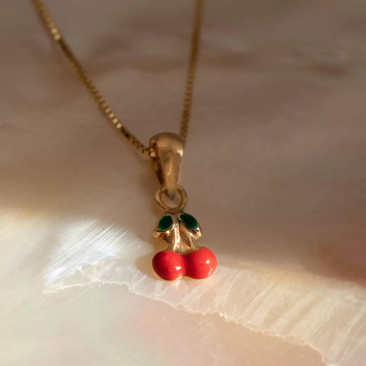 Cherry Necklace | 14k Gold