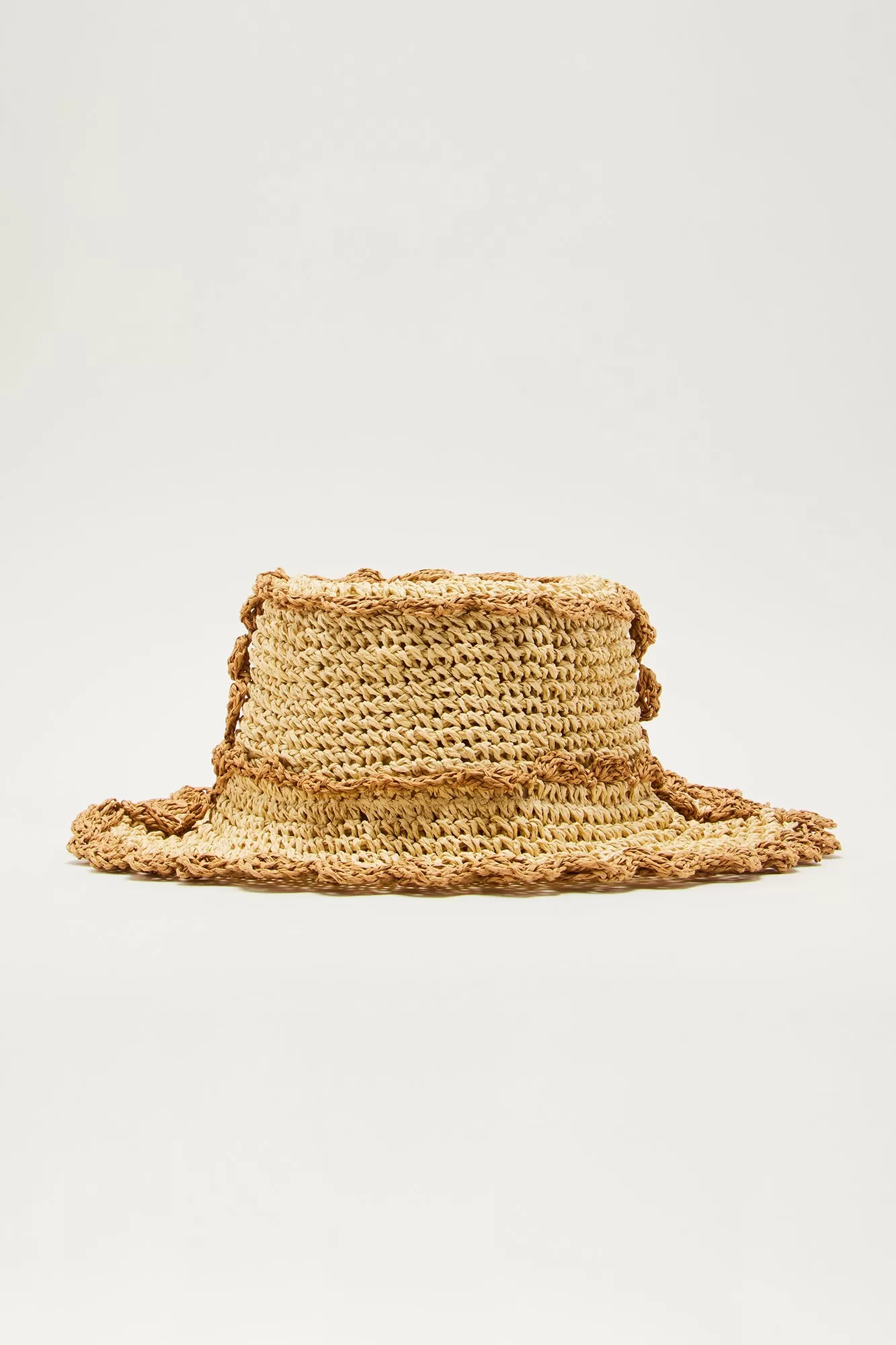 Chic Shade Straw Bucket Hat - Natural/Combo