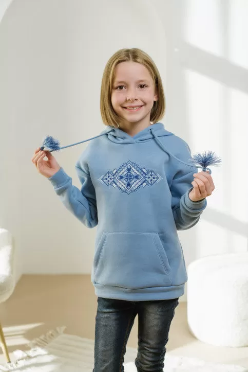 Children's Blue Hoodie Etno