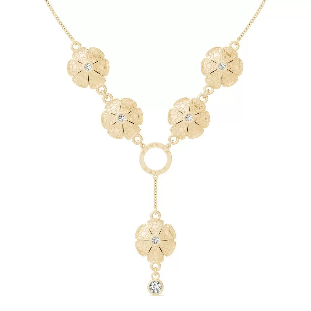 Collette Vine Crackle Daisy Necklace