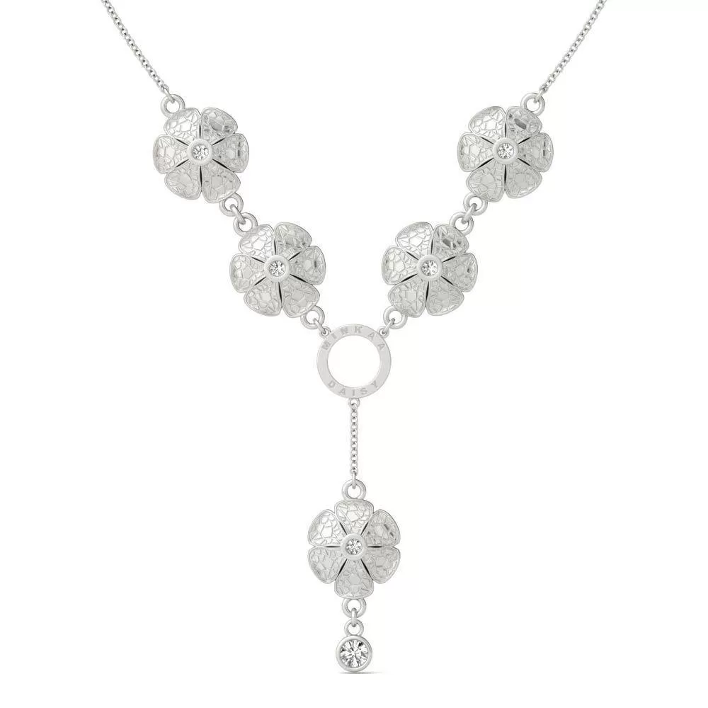 Collette Vine Crackle Daisy Necklace