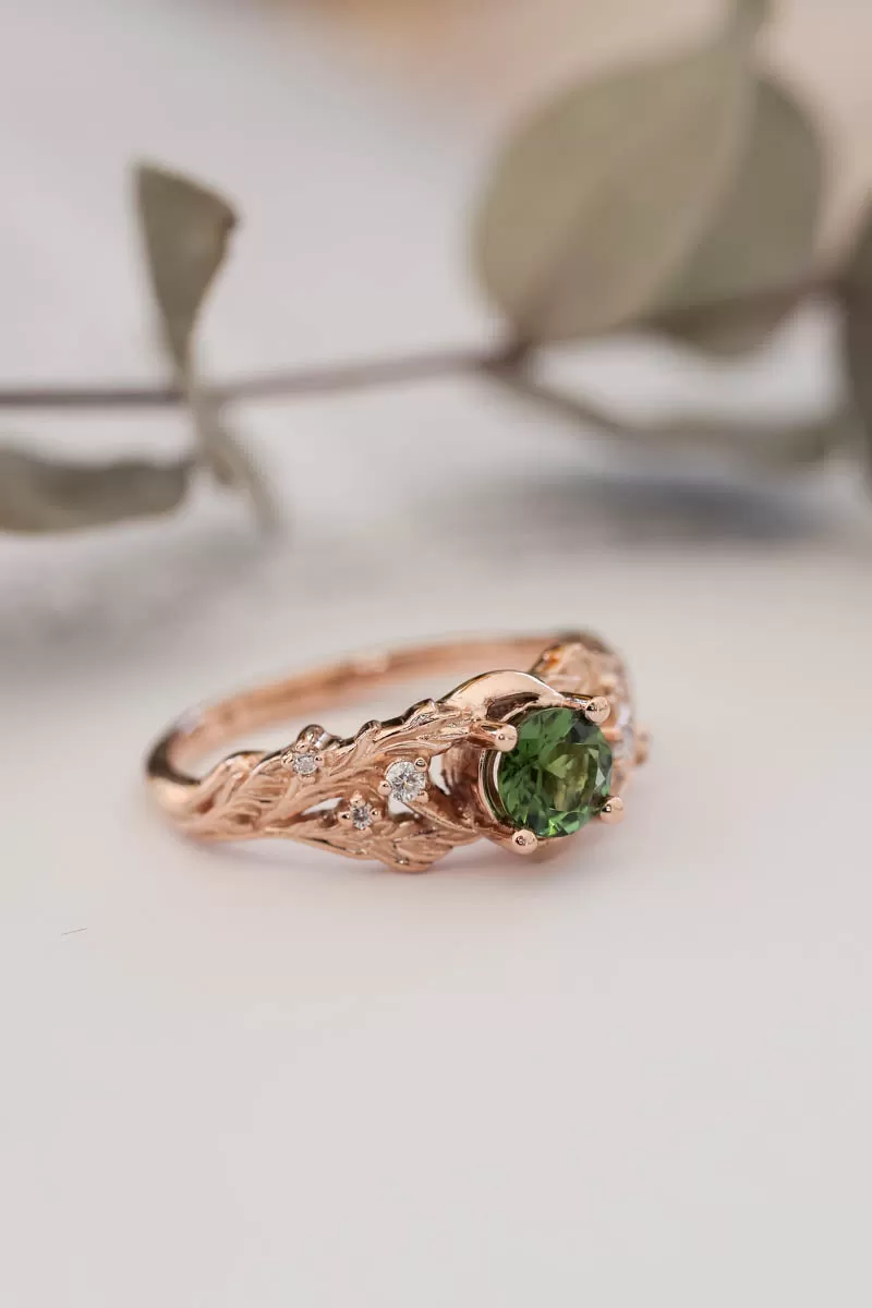 Custom order: Japanese Maple ring with alexandrites