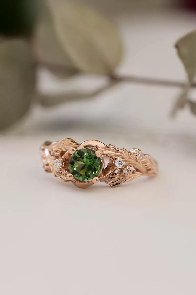 Custom order: Japanese Maple ring with alexandrites