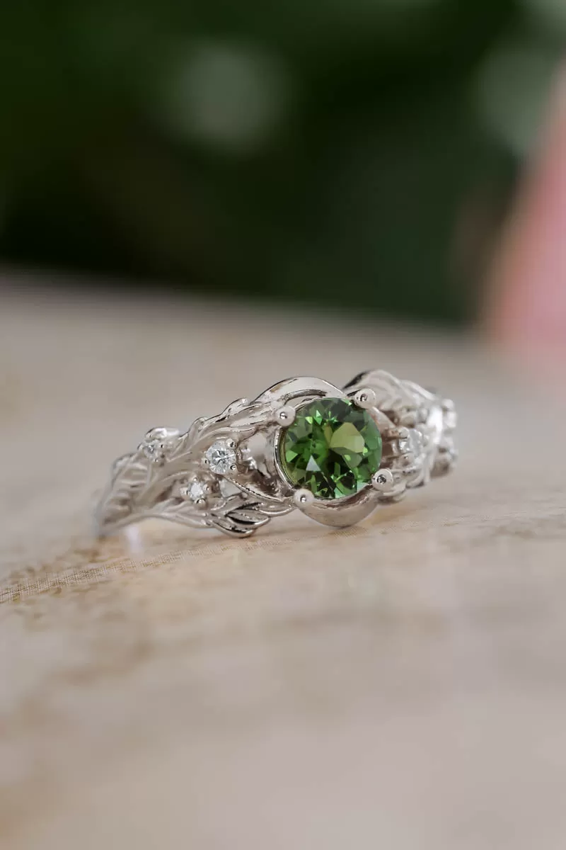 Custom order: Japanese Maple ring with alexandrites