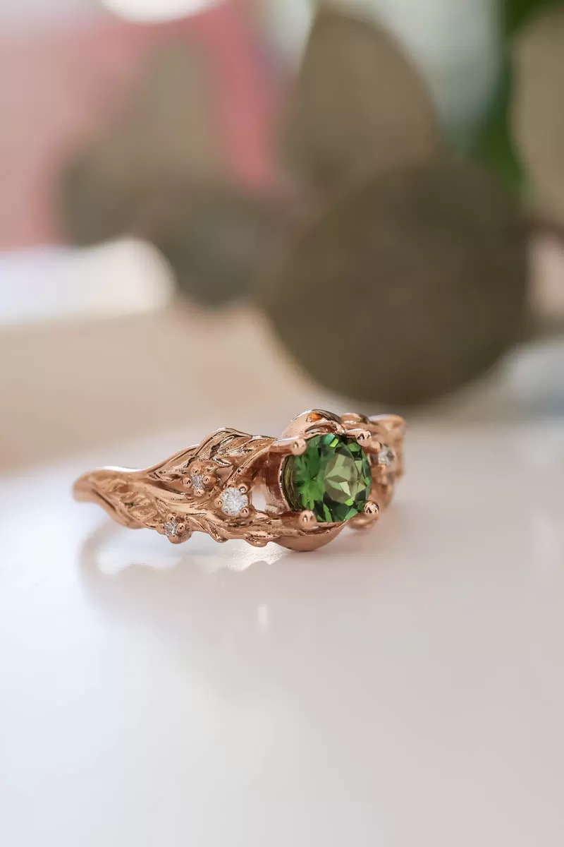 Custom order: Japanese Maple ring with alexandrites