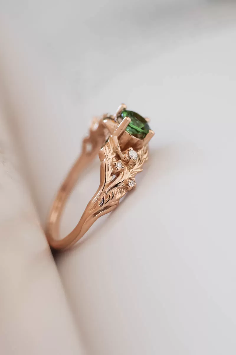 Custom order: Japanese Maple ring with alexandrites