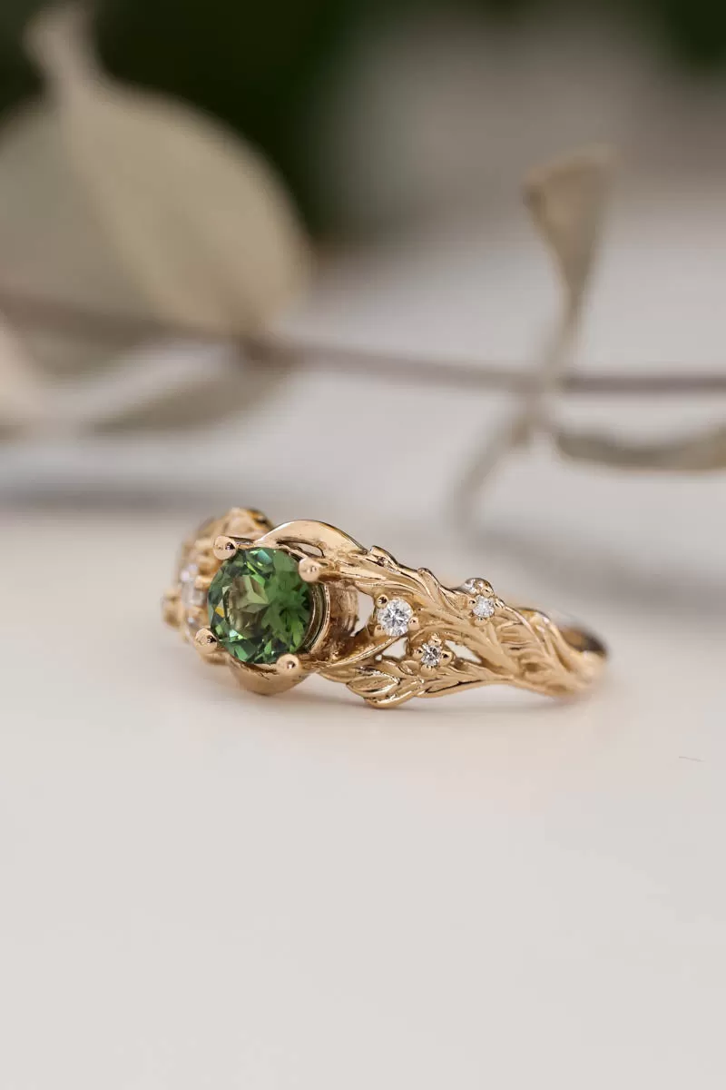 Custom order: Japanese Maple ring with alexandrites