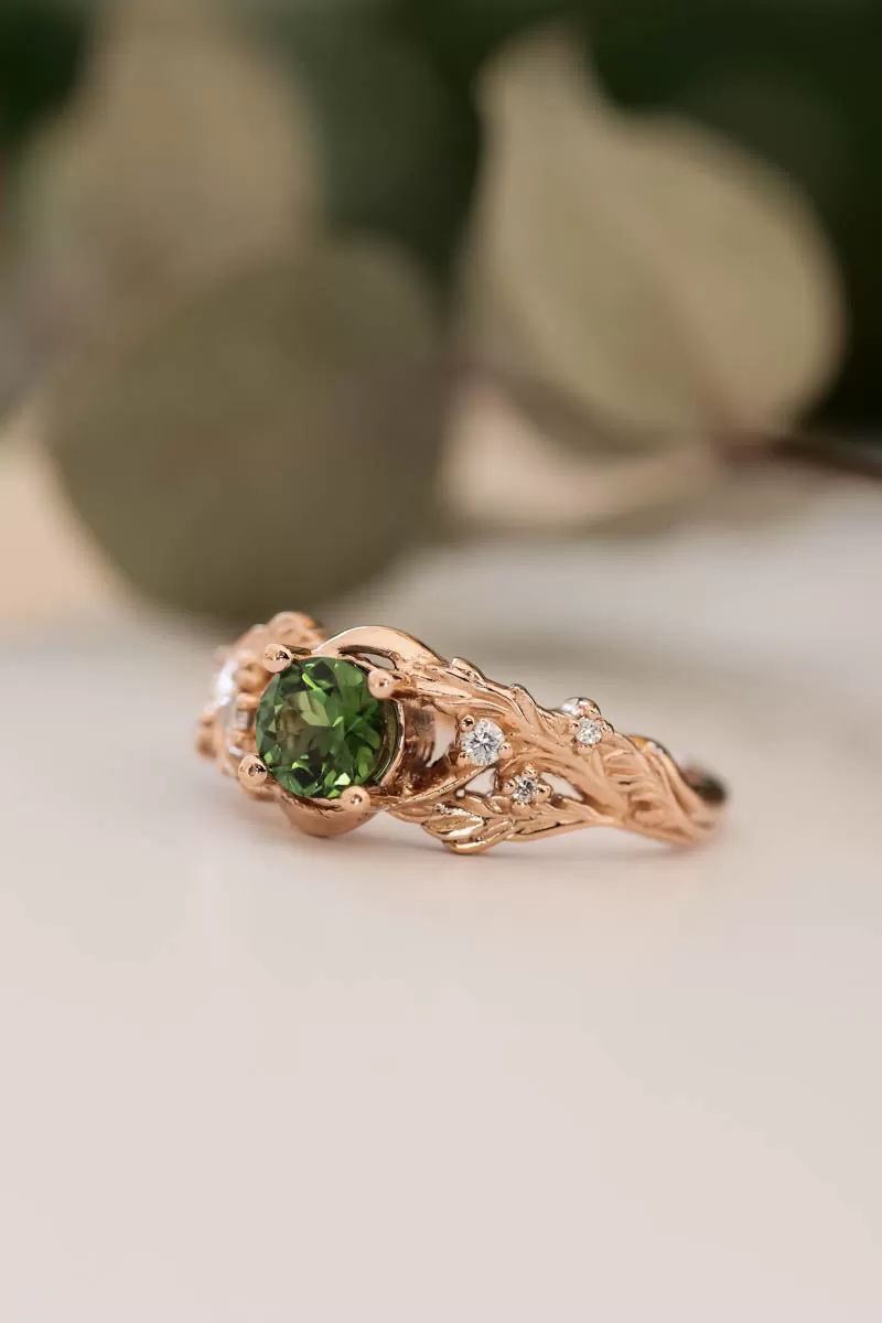 Custom order: Japanese Maple ring with alexandrites