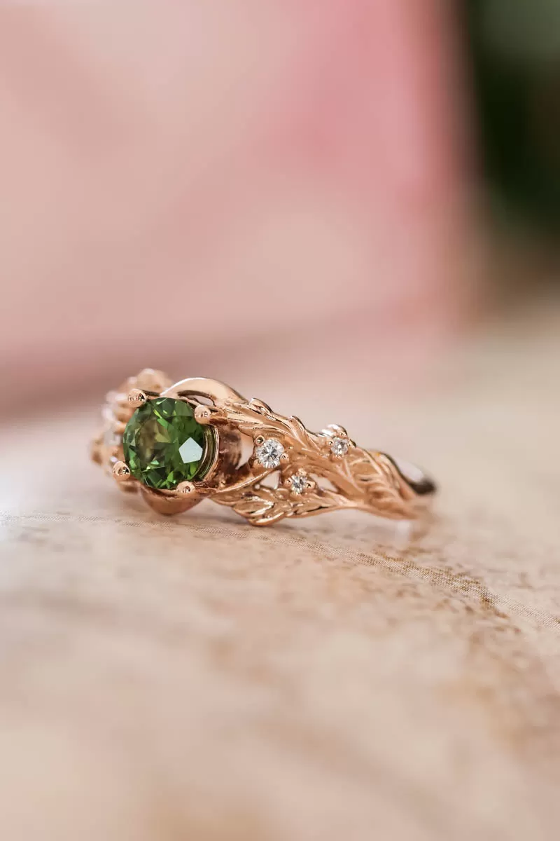 Custom order: Japanese Maple ring with alexandrites