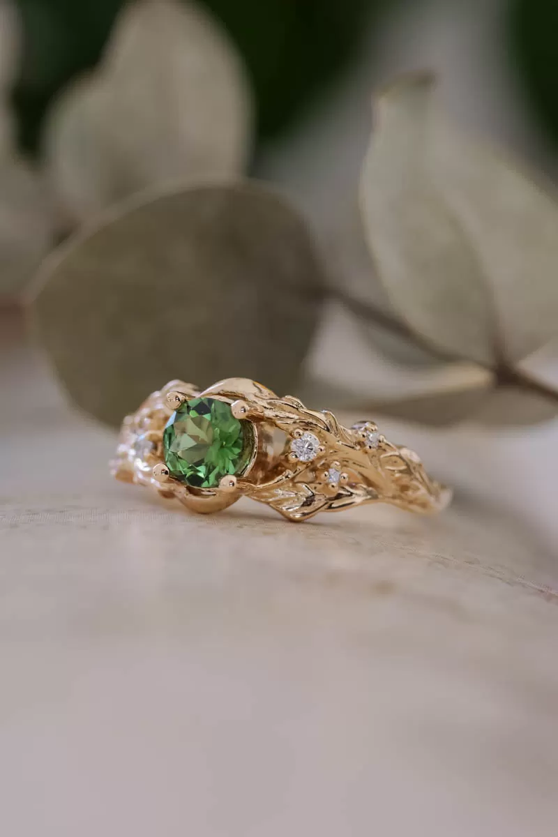 Custom order: Japanese Maple ring with alexandrites