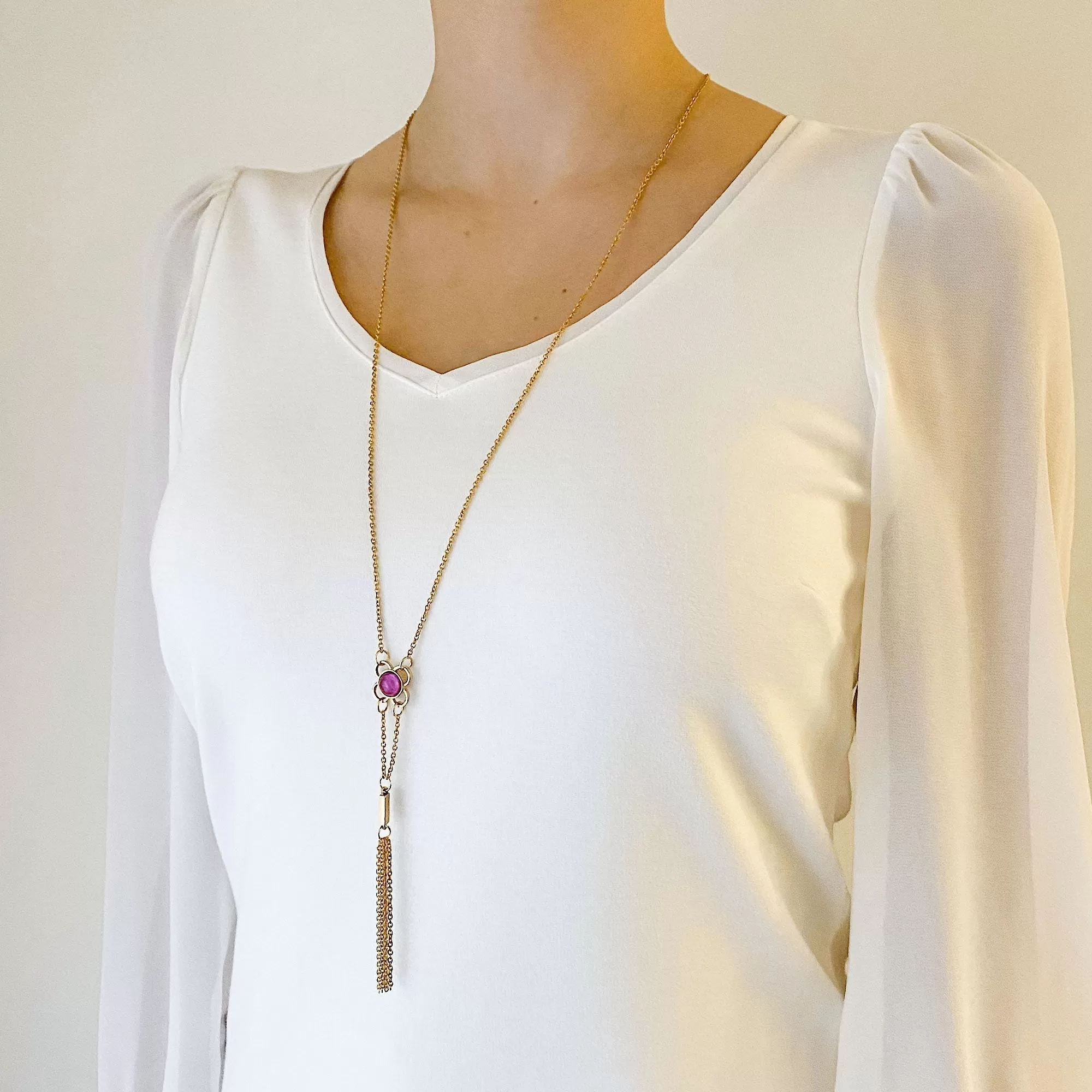 DAWSON gold tassel necklace