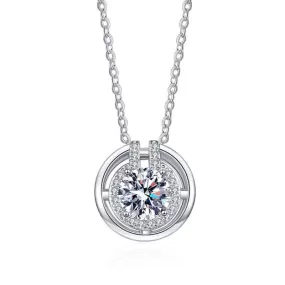 Double Wrap Round Moissanite Necklace