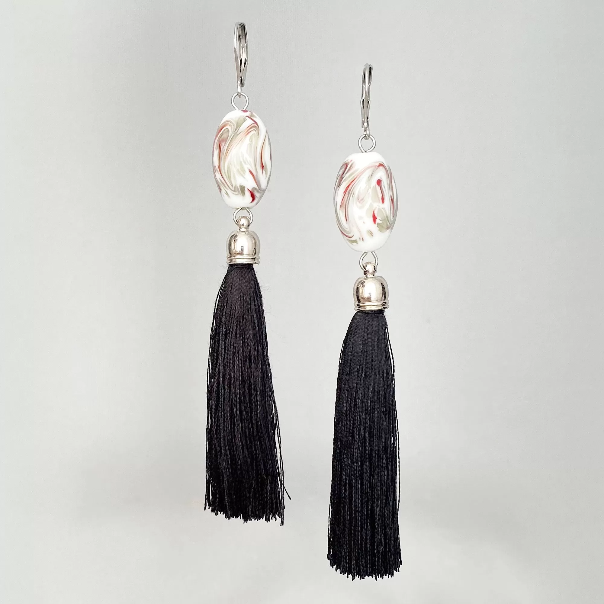 ELYSIA vintage glass bead tassel earrings