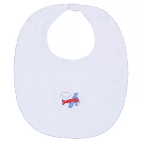 Embroidered Bib - Airplane